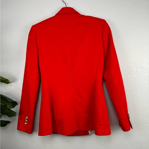 Zara Bright Red Orange Double Breasted Blazer - Picture 8 of 11